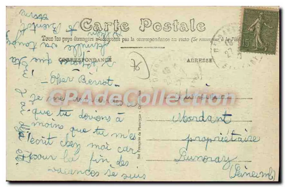 Dieppe — Praça dos Combatentes — A. Battembos editor, Dieppe - Verso