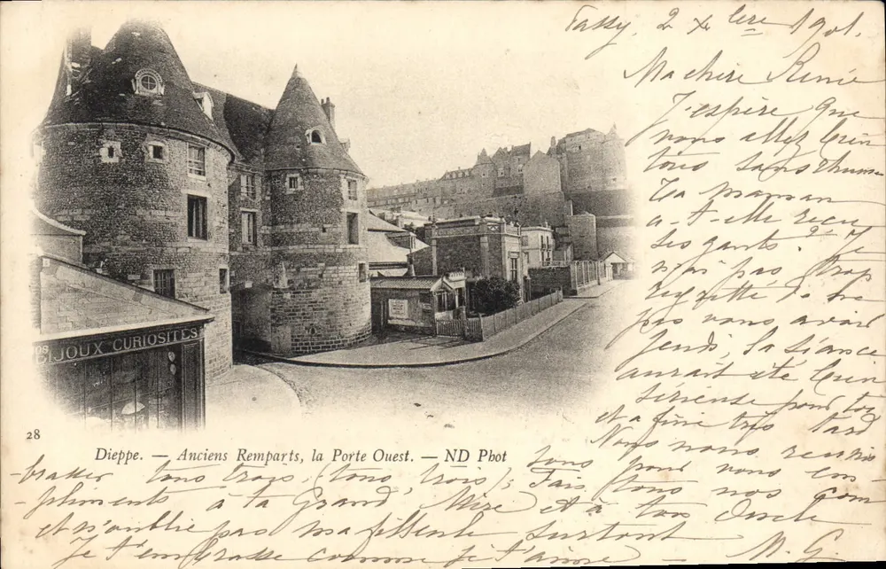 Dieppe — Alte Mauern, das Westtor — ND Pbot - Vorderseite