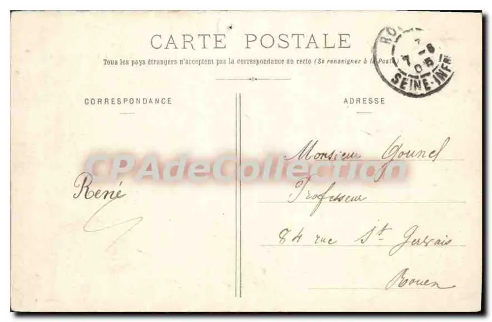 Dieppe - A chegada de um Paquebote — D. Colliard, Dieppe, n°104 - Verso