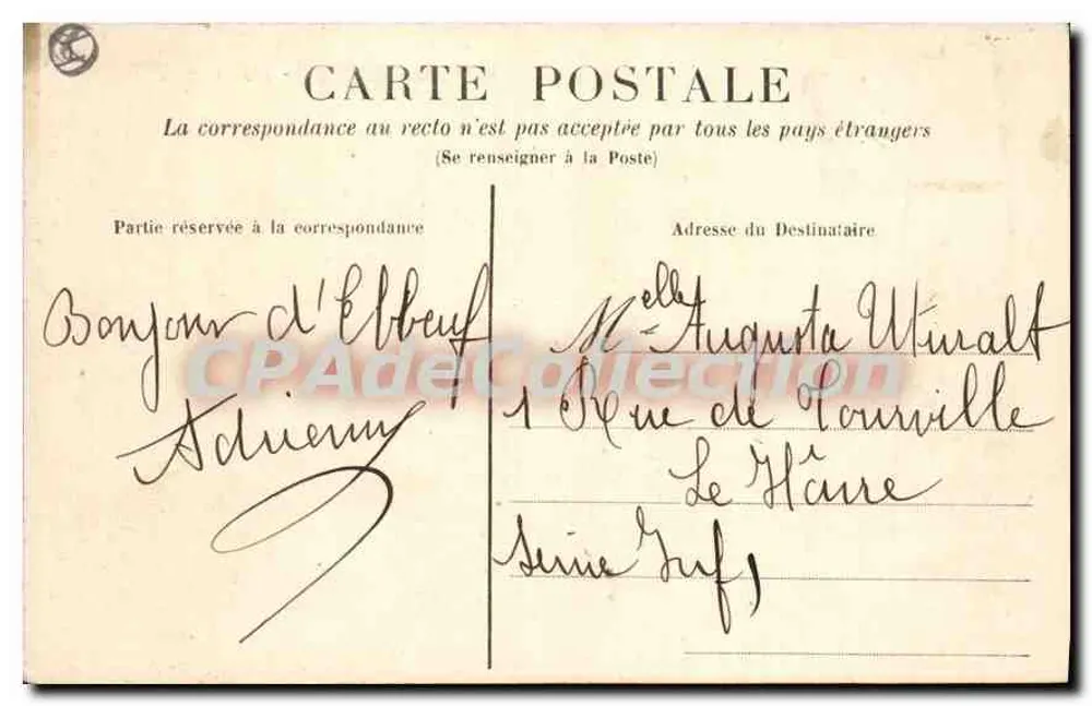 Elbeuf - Prefeitura — A.P. 3 — editor A.P. 3 - Verso