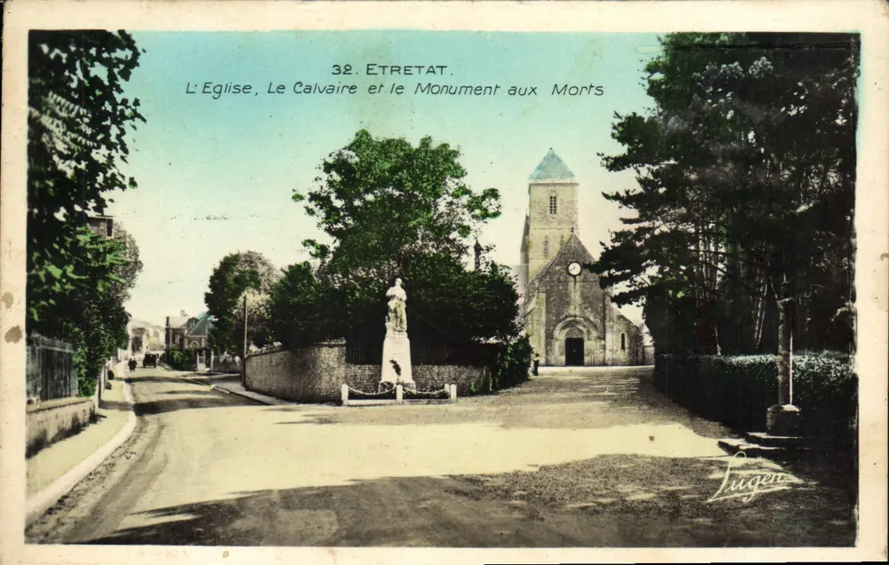 Étretat — Die Kirche, der Calvarienberg und das Kriegsdenkmal — Fugen - Vorderseite