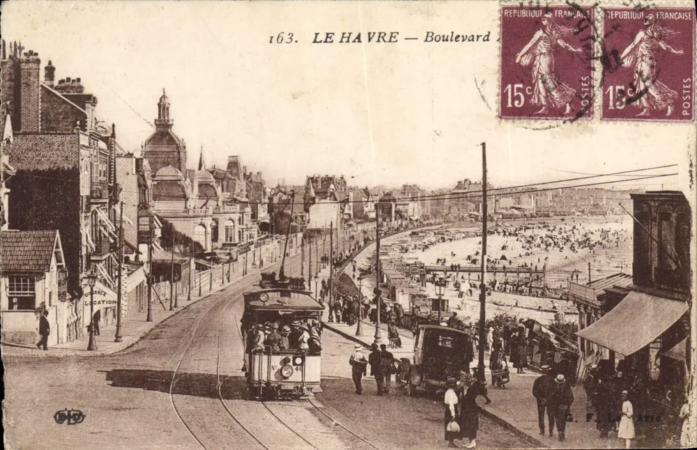 Le Havre — Boulevard — vista da praia — editor O.D. n°163 - Frente