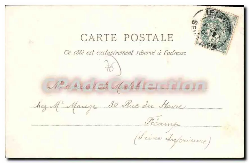 Le Havre -- A Baía do Comércio -- E. J. - Verso