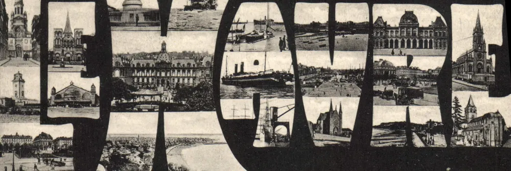 Paris — vista panorâmica estilizada — editor desconhecido, número de série não visível - Frente