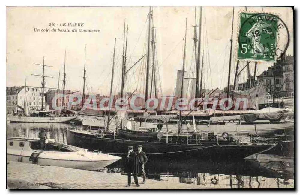 Le Havre — Un angolo del molo del Commercio — editore sconosciuto, n. 220 - Recto