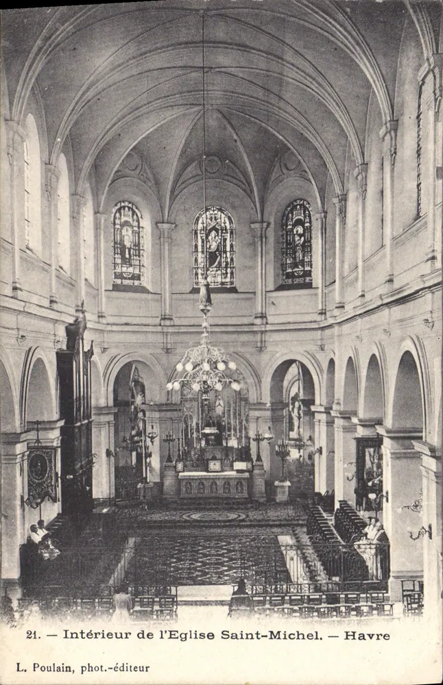 Innenansicht der Kirche Saint-Michel — Havre — L. Poulain, Fotograf-Verleger, Nr. 21 - Vorderseite