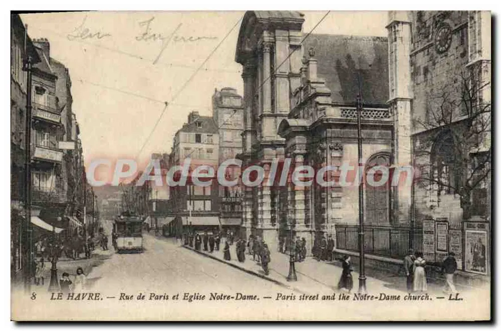 Le Havre — Rue de Paris und Kirche Notre-Dame — LL. - Vorderseite