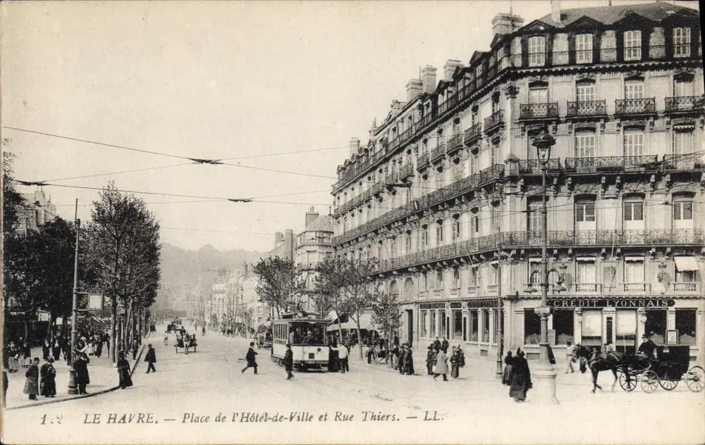 Le Havre — Place de l'Hôtel-de-Ville und Rue Thiers — LL - Vorderseite