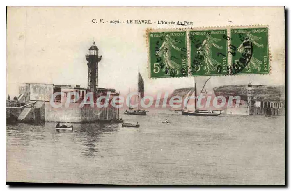 Le Havre — A Entrada do Porto — C. V. - 2076 - Frente