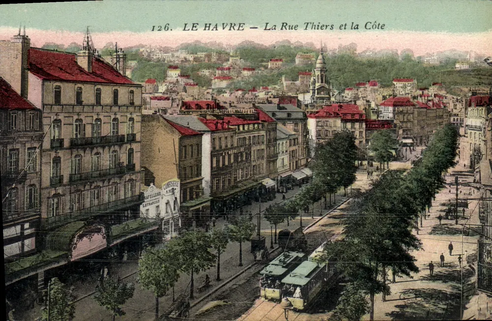 Le Havre — La Rue Thiers und die Küste — Verleger: CPADeCollection - Vorderseite