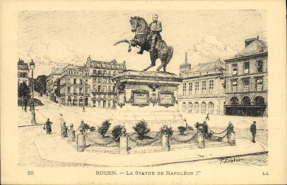 Rouen — A Estátua de Napoleão I — T. Dutoin, n°55 - Frente