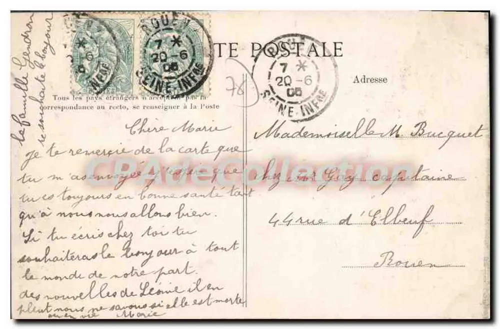 Place de la République — Rouen — Antike Ansichtskarte Nr. 2439 - Rückseite