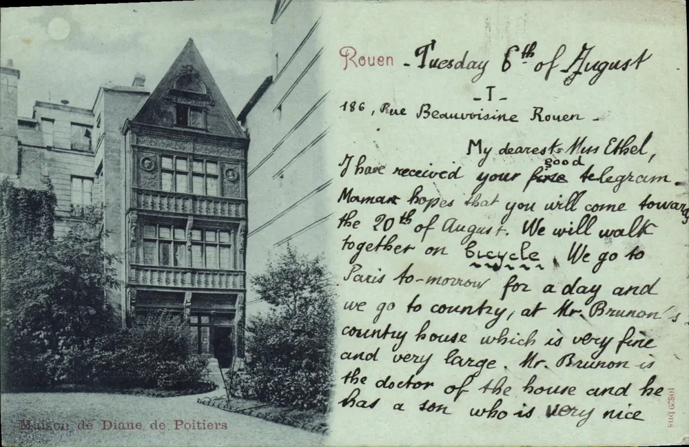 Casa de Diane de Poitiers — Rouen, Rue Beauvoisine — editor desconhecido - Frente