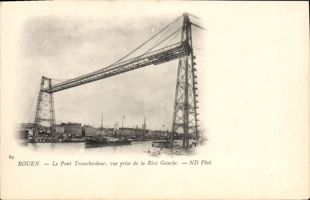 Rouen — Le Pont Transbordeur, Ansicht vom linken Ufer — ND Pbot - Vorderseite