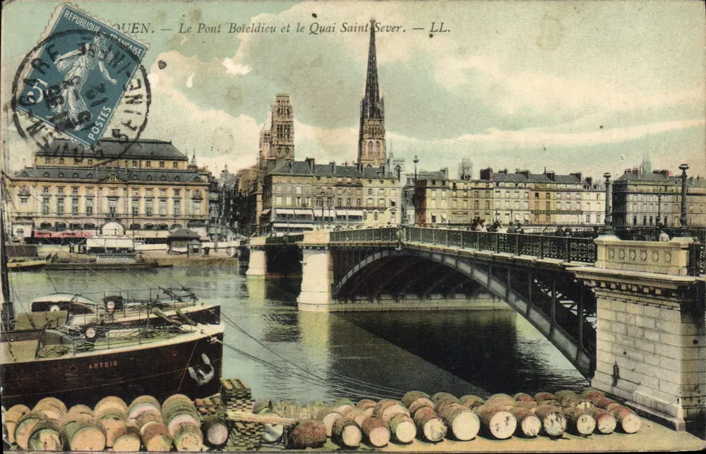 Quen. — O Ponte Boieldieu e o Quai Saint-Sever. — LL. - Frente
