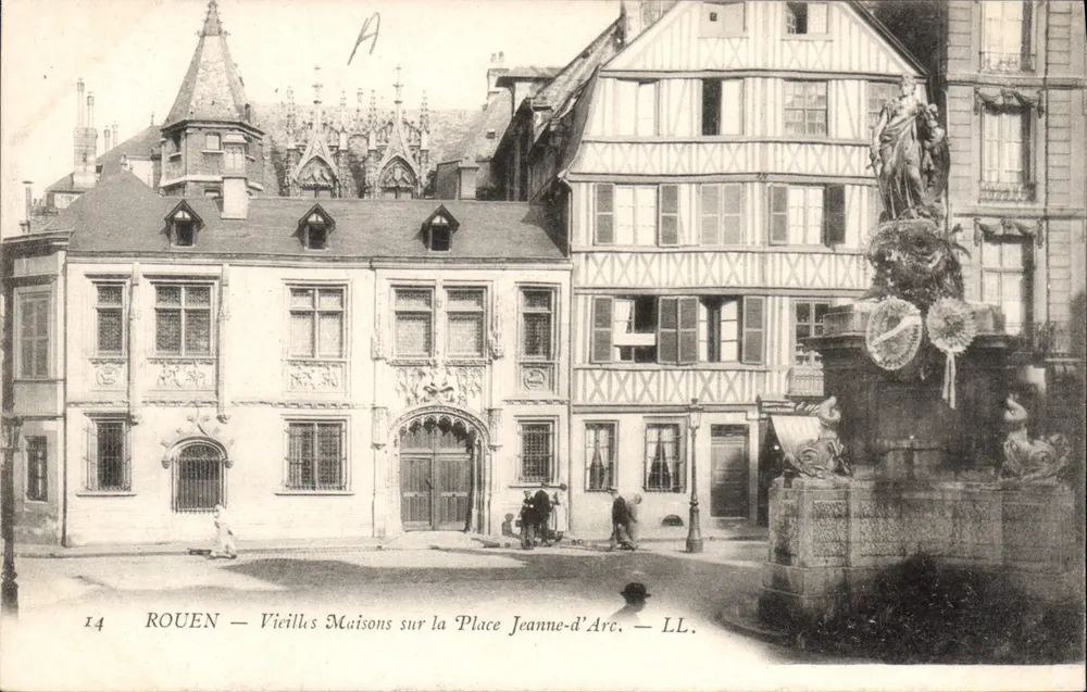 Rouen — Alte Häuser auf dem Place Jeanne-d'Arc — LL. n°14 - Vorderseite
