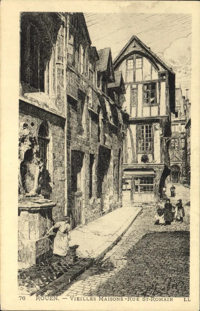 Rouen — Viejas Casas - Rue St-Romain — LL, n°78 - Anverso