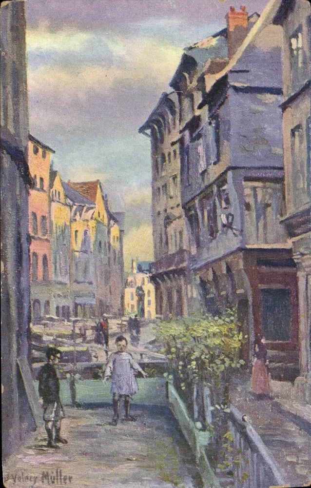 Rouen — La rue Eau-de-Robec und der Pont-de-l'Arquet — Edition H. Botta, Nr. 24 - Vorderseite