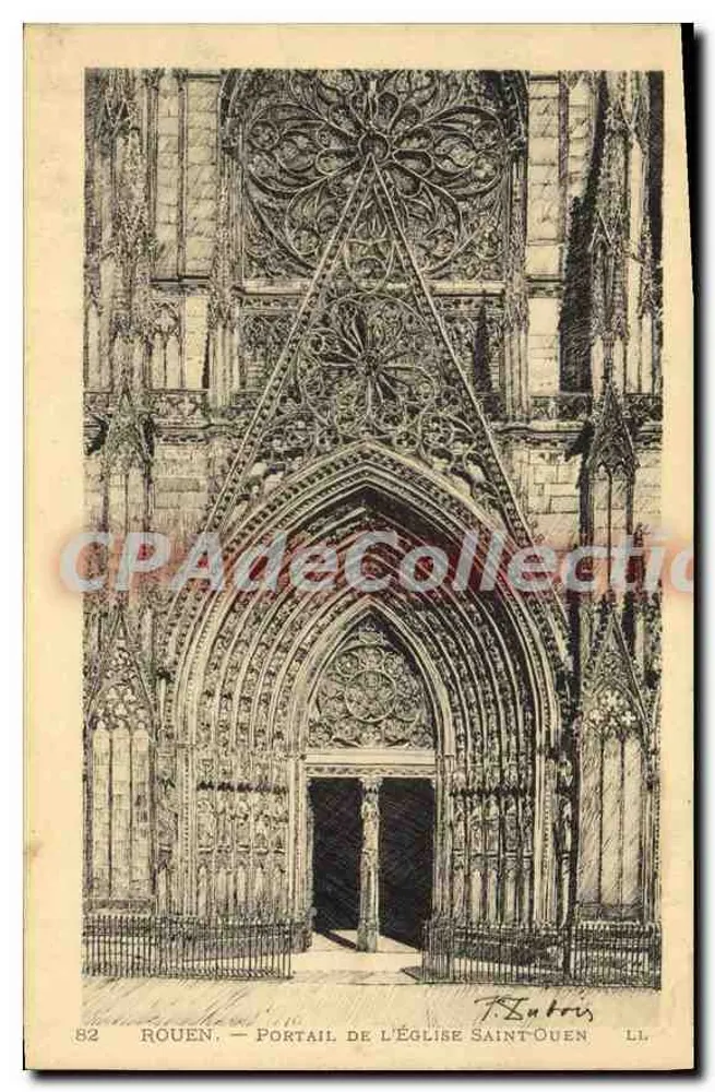 Rouen — Portal der Kirche Saint-Ouen — F. Lutris LL - Vorderseite