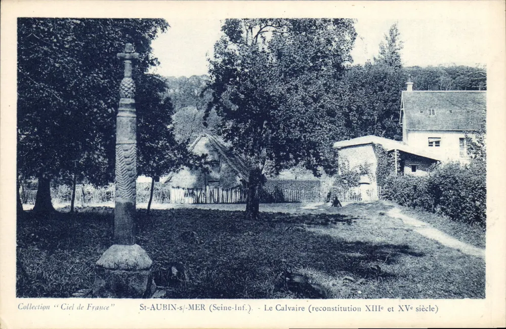 St-AUBIN-s-MER (Seine-Inf.) - O Calvário (reconstituição séculos XIII e XV) - Frente