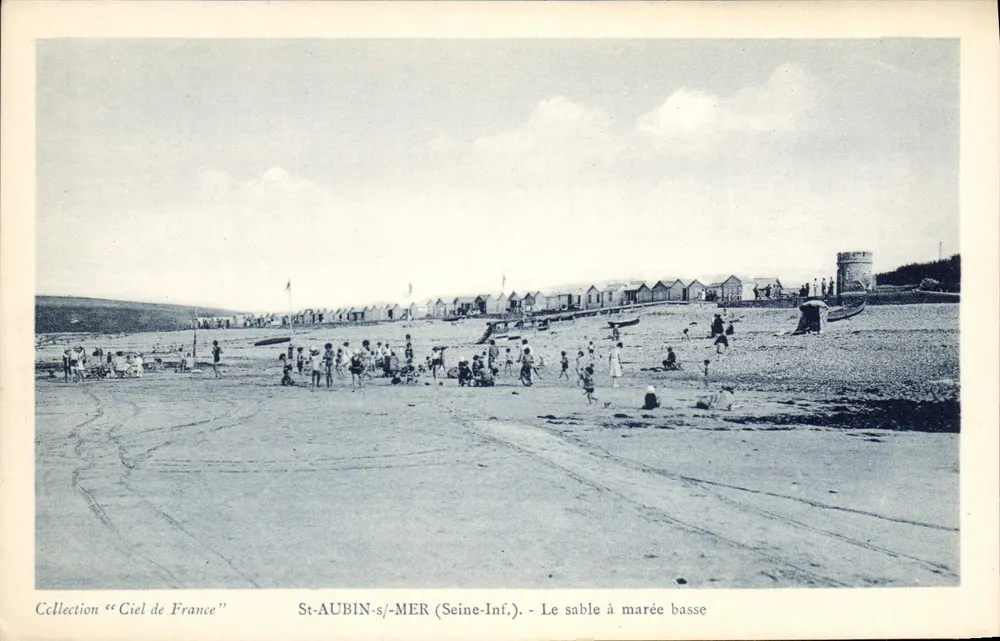 St-AUBIN-s-MER (Seine-Inf.) — A areia com maré baixa — Coleção 'Céu da França' - Frente