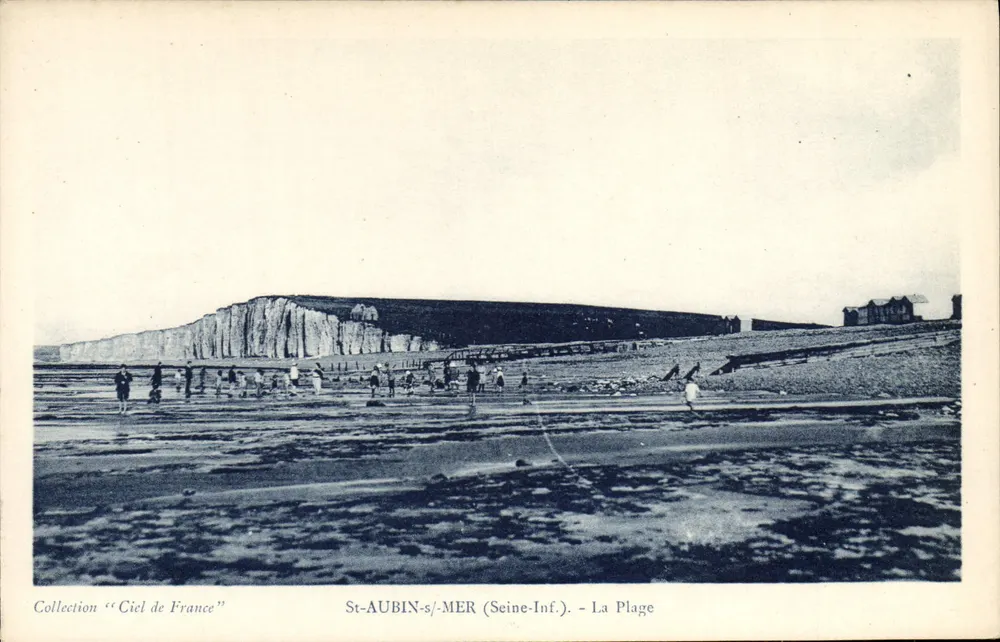 St-AUBIN-s-MER (Seine-Inf.) — A Praia — Coleção 'Céu da França' - Frente
