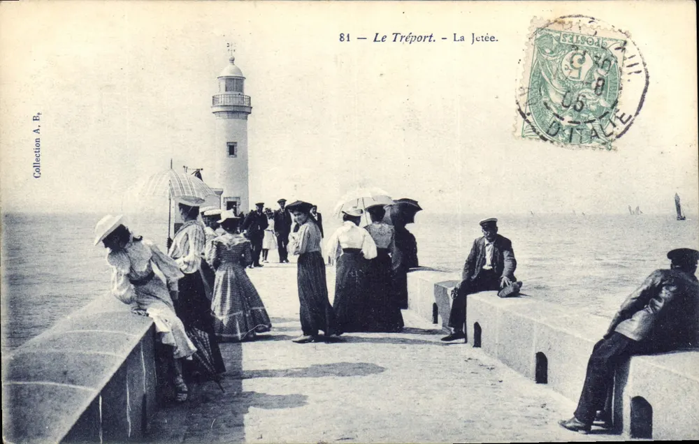 Le Tréport - A Pontão — editor A. B. n°81 - Frente