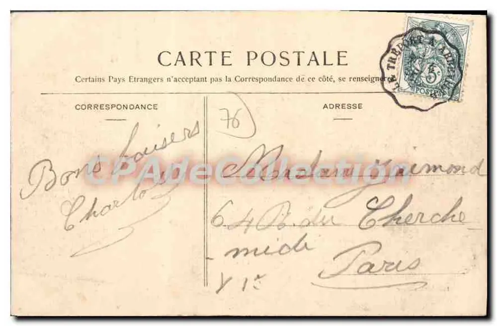Le Tréport — Kade van de Republiek — Uitgever Bouquielat - Achterkant