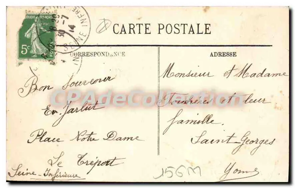 Le Tréport — Die Fischflotte und der Hafen-Eingang — LL. n° 204 - Rückseite