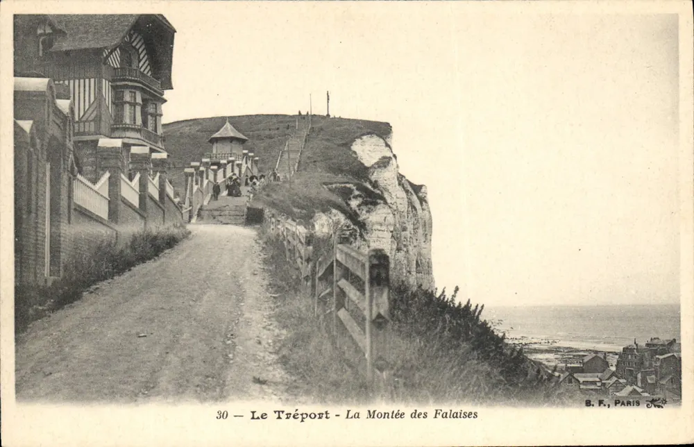 Le Tréport - A Subida das Falésias — B. F., PARIS — n°30 - Frente