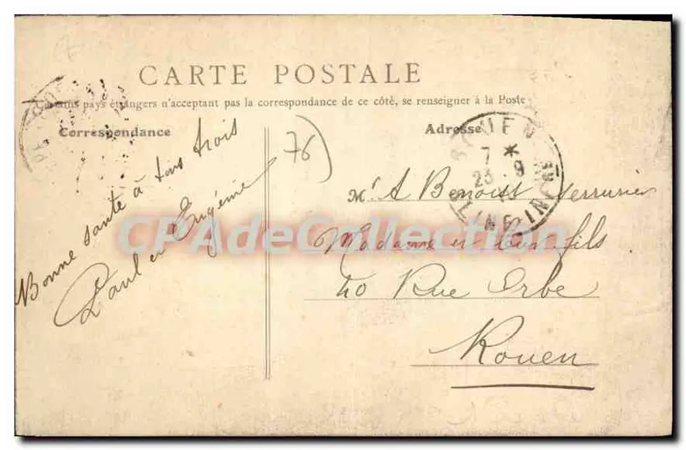Tréport (S.-Inf.) - Der Eingang zum Hafen, vom Musoir aus gesehen — Verlag L.J. Nr. 202 - Rückseite