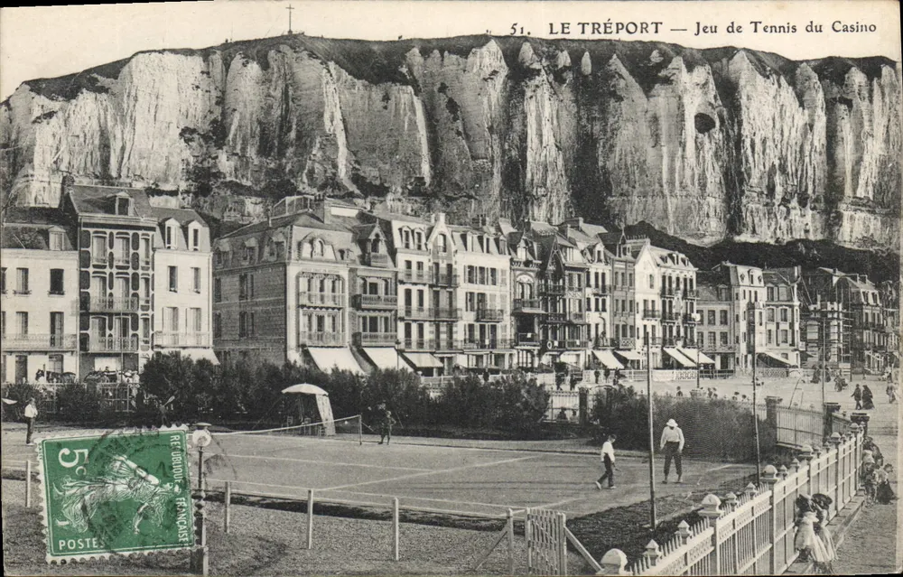 Le Tréport — Jeu de Tennis du Casino — Éditeur: C.P.A. n°51 - Vorderseite