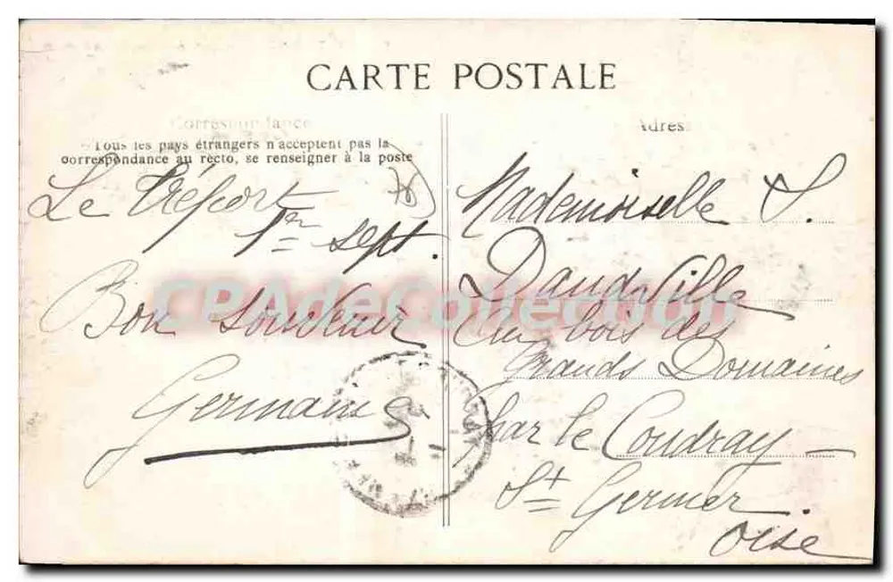 Le Tréport — Jeu de Tennis du Casino — Éditeur: C.P.A. n°51 - Rückseite