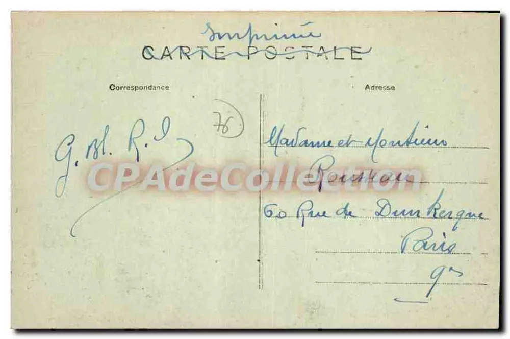 Le Tréport — Vista tirada da Pontão — Imprensa de Carta Postal - Verso