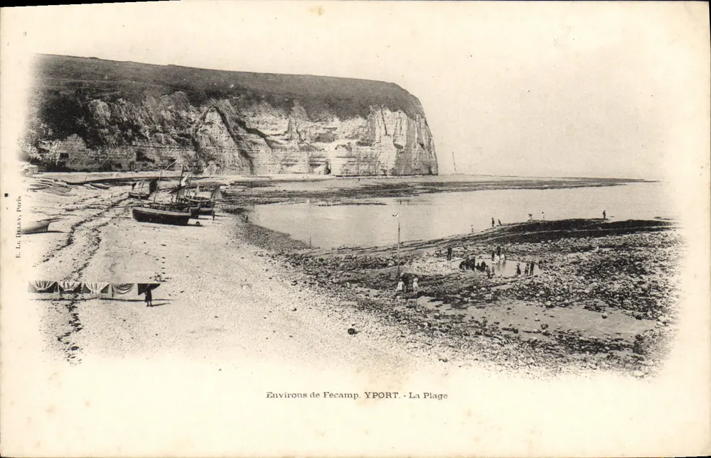Ao redor de Fecamp - A Praia — E. La Drelay, Paris - Frente