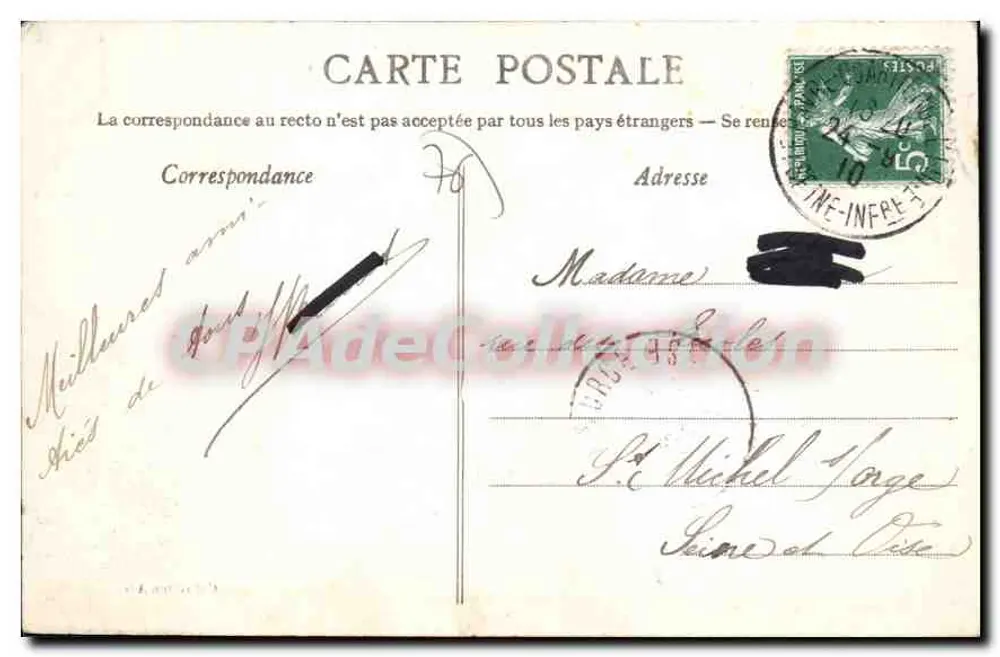 Sainte-Adresse - Der Plateau, Boulevard Félix-Faure — Sammlung AD, n° 291 - Rückseite