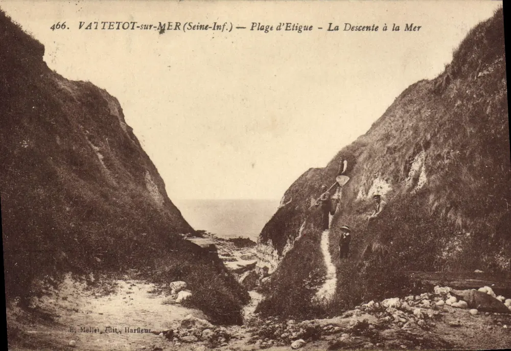 Vattetot-sur-Mer (Seine-Inf.) — Strände von Etigue — Abstieg zum Meer — Molliet, Verlag Hardeur - Vorderseite