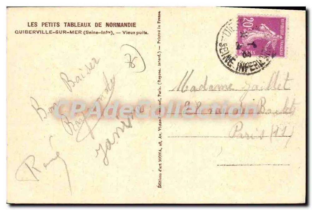 Quiberville-sur-Mer — Velho poço — Edições de arte MONA - Verso