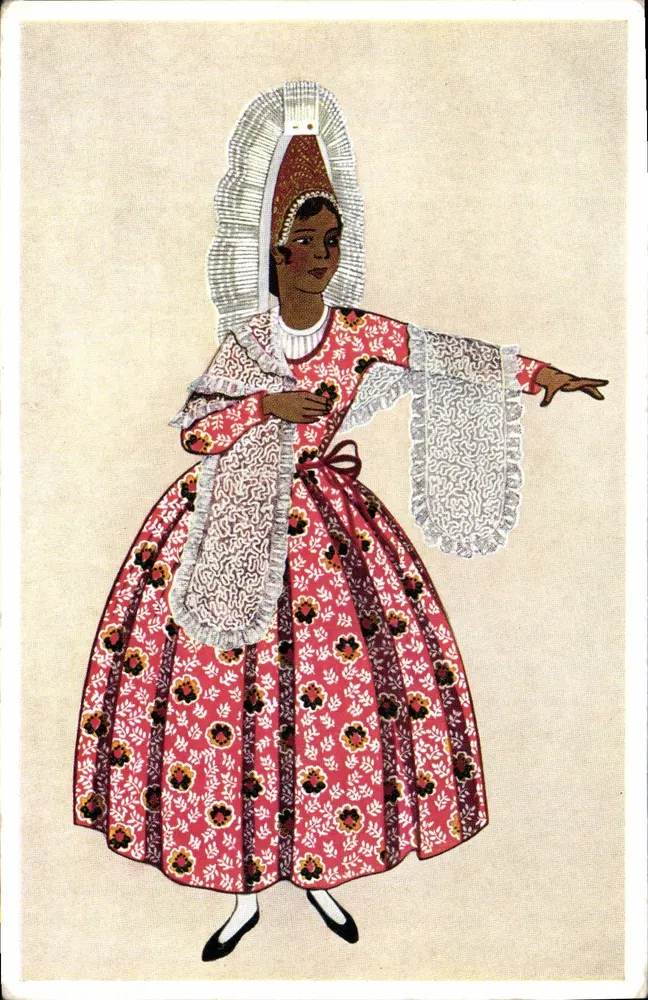 Femme en costume traditionnel normand — Cauchoise de Bolbec — XIXe siècle — KADAR, IMP. - Recto