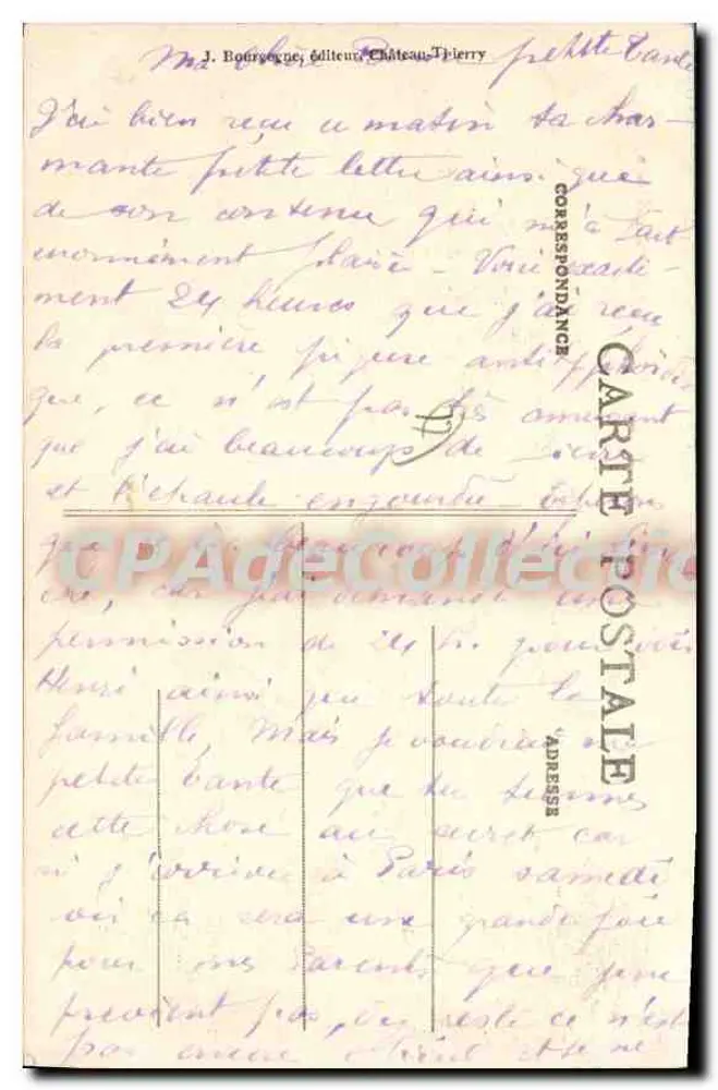 Coulommiers — Vista geral — J. Bourgogne, editor Château-Thierry - Verso