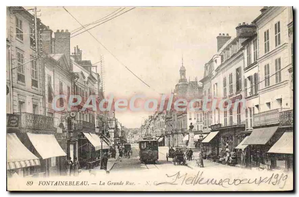 Fontainebleau — La Grande Rue — N.C. — Buoni auguri 1919 - Recto