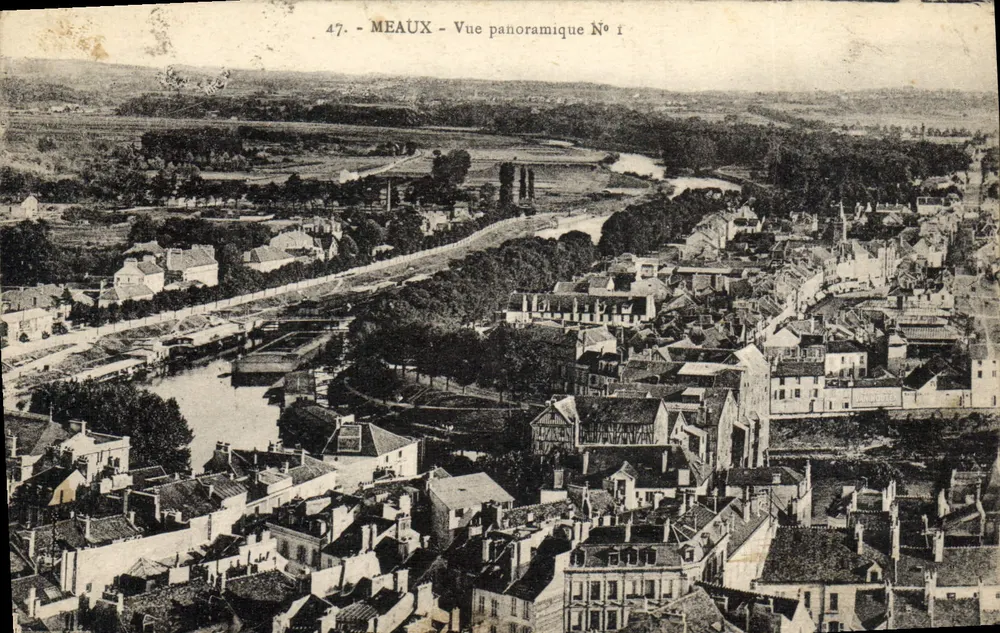 Meaux — Vista panorâmica N° 1 — Bourgogne Frères, Editora em Château-Thierry - Frente