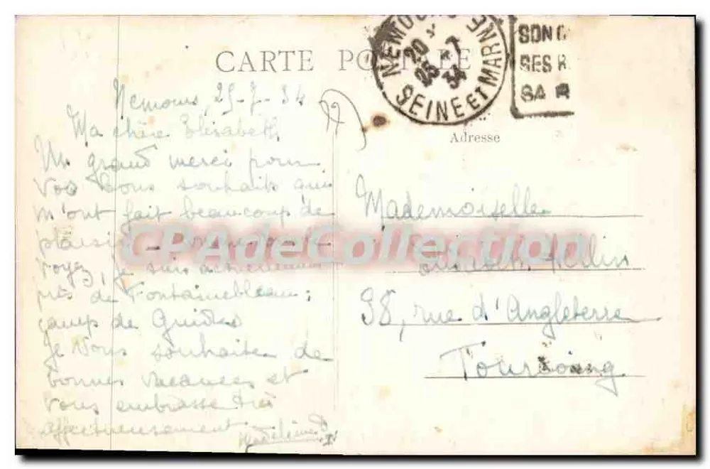 NEMOURS — Les Petits Fossés — H. D., Nemours - Verso