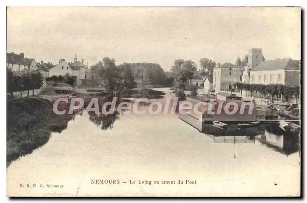 Nemours — O Loing acima do Ponte — G. B. N. Nemours - Frente