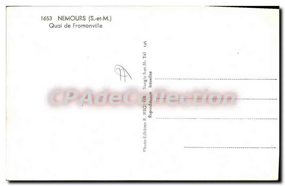Nemours (S.-et-M.) — Margem de Fromonville — E. Mignon - Verso