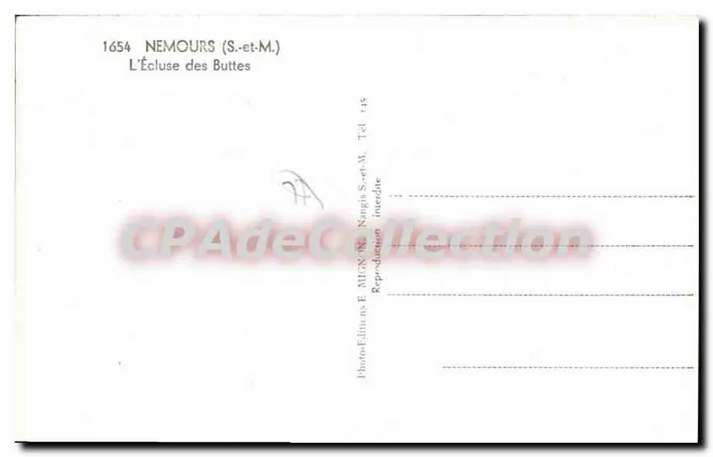 Nemours (S.-et-M.) — A Eclusa das Buttes — E. Mignon - Verso