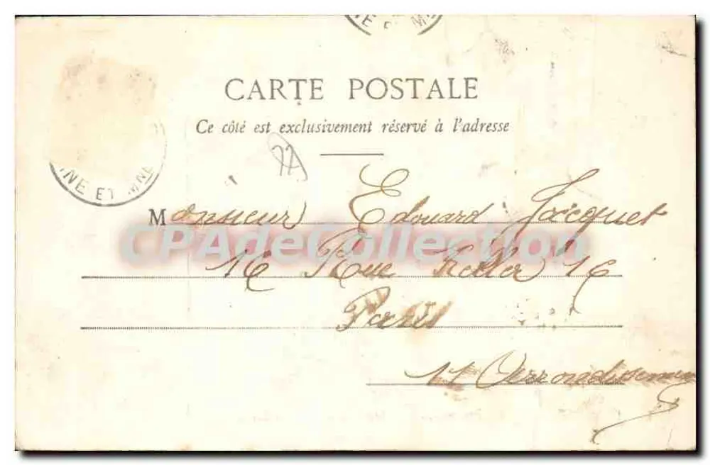 Provins - Biblioteca e Museu - Villa Garnier — A. Vernant, editor - Verso