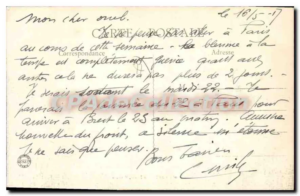 Provins — Allgemeine Ansicht vom Südosten (im Vordergrund der Cavalerie-Bezirk) — Firmin Louis, n°80 - Rückseite