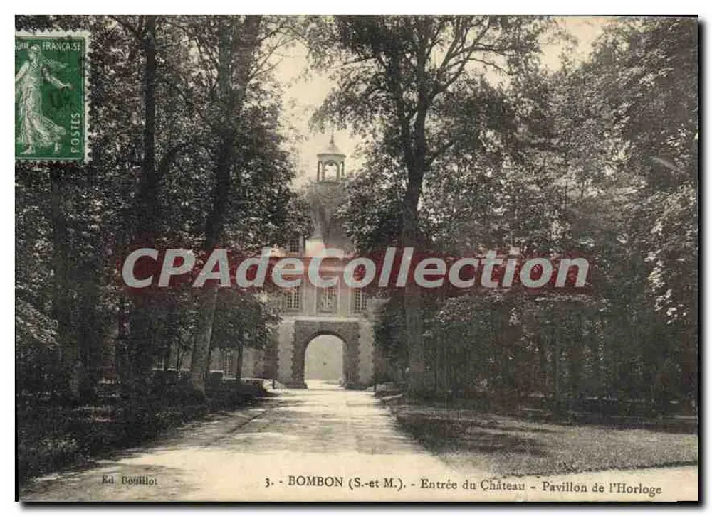 Bombon (S.-et-M.) - Eingang zum Schloss - Uhrenturm-Pavillon — Kel Bouillot, n°3 - Vorderseite