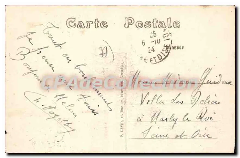 Ao redor de Melun — Castelo de La Rochette — F. David, Versailles - Verso
